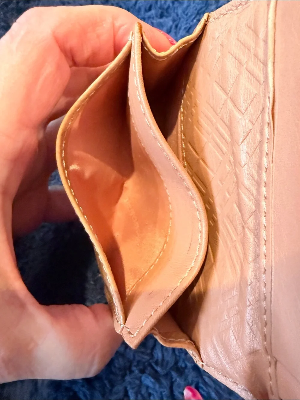 Burberry Peach Leather Card Holder with Gold Logo